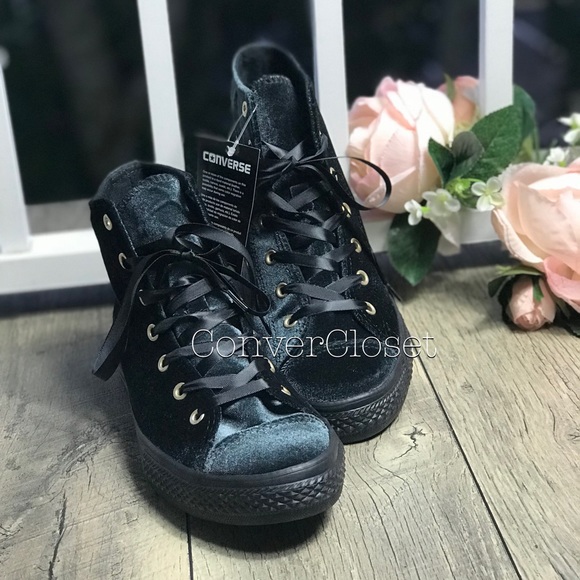 NWT Converse Ctas HI Velvet Black WMNS. AUTHENTIC - Picture 4 of 7
